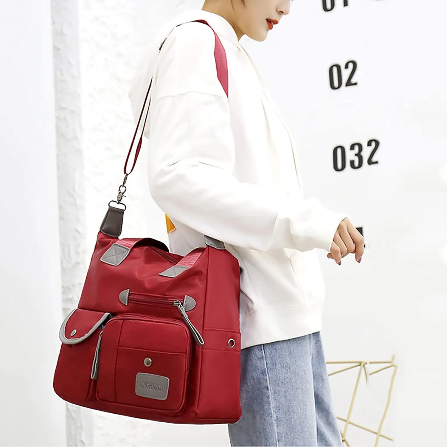 Handbag For Women Waterproof Nylon Crossbody Bag Shoulder Handbag Storage Tote