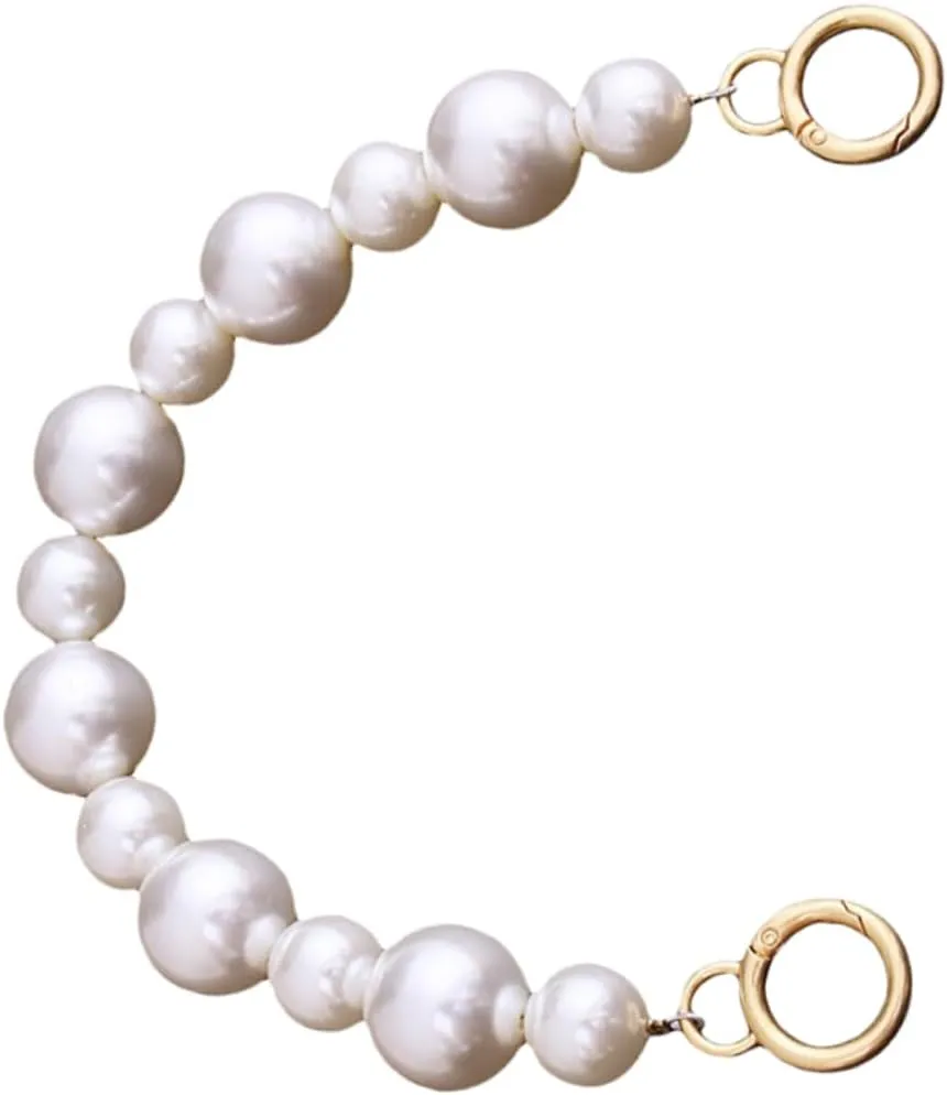 HAPINARY Handbag Chain Buckle Beaded Bag Chain for DIY Purse Silver Chain for Bag Decorati