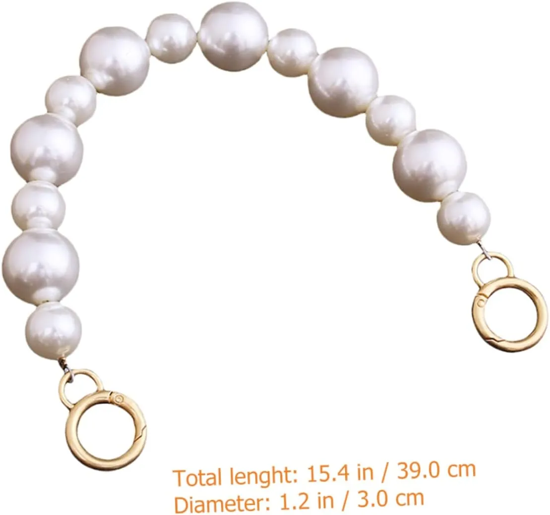 HAPINARY Handbag Chain Buckle Beaded Bag Chain for DIY Purse Silver Chain for Bag Decorati