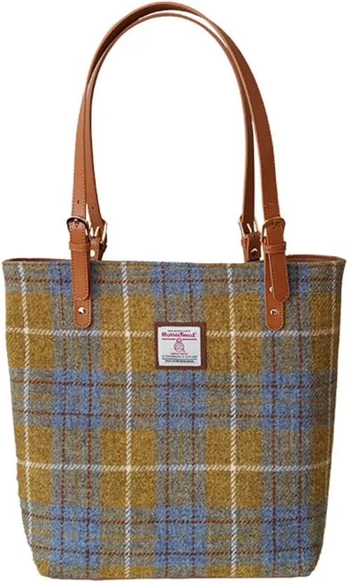 Harris Tweed Tote bag Retro Plaid Large Capacity Handbag Versatile Shoulder Bag