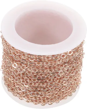 HAWILLOSCH 10m Roll of Jewelry Making Chain Craft Chain for DIY Crossbody Bag Chains Copper Cross