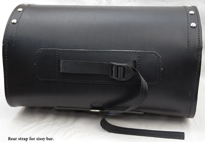 Heavy duty Deluxe and Standard black Leather back rack tour roll.