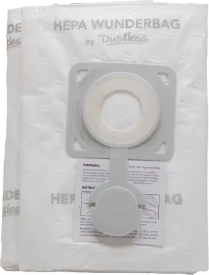 HEPA Dustless Technologies Wunderbag(8-10 Gallon)-Shop Vac Universal High Capacity Pre-Filter Bags for Wet Dry Vacuums, 2 Pack. Commercial, Contractor, Professional, Home use. Wet and Dry Vac
