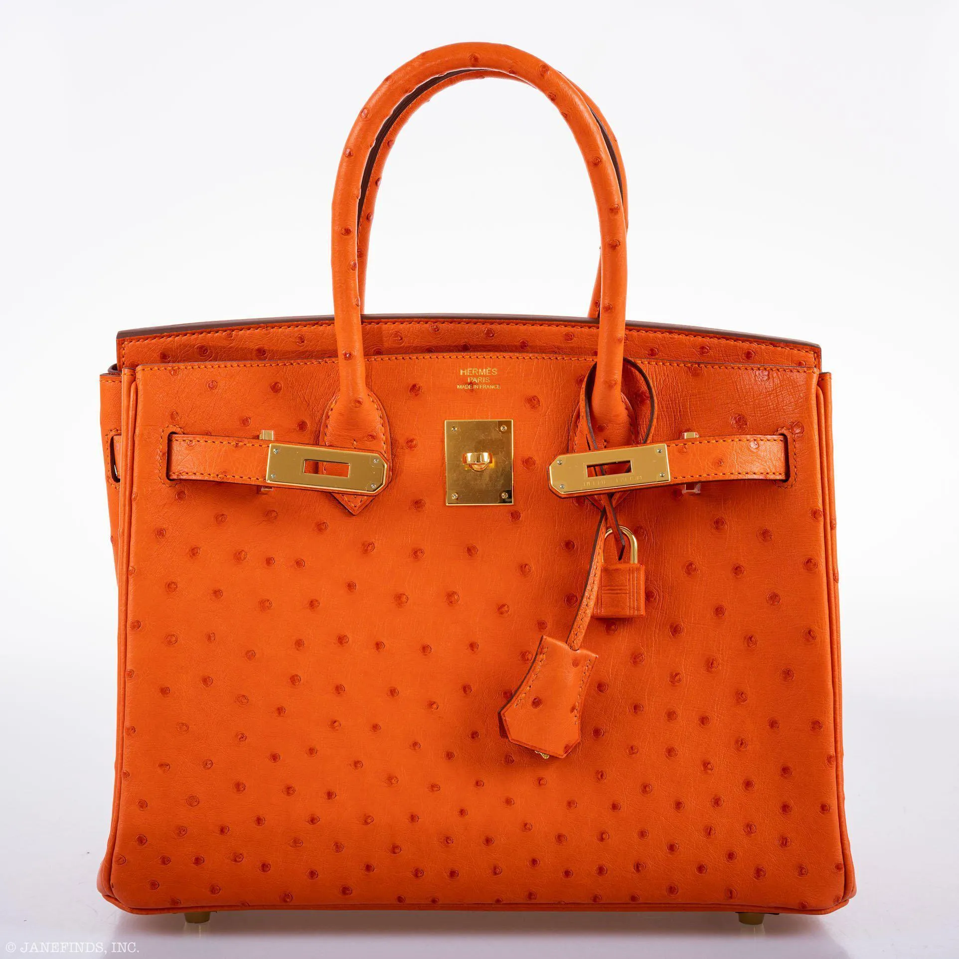Hermes Birkin 30 Tangerine Ostrich with Gold Hardware - 2016, X
