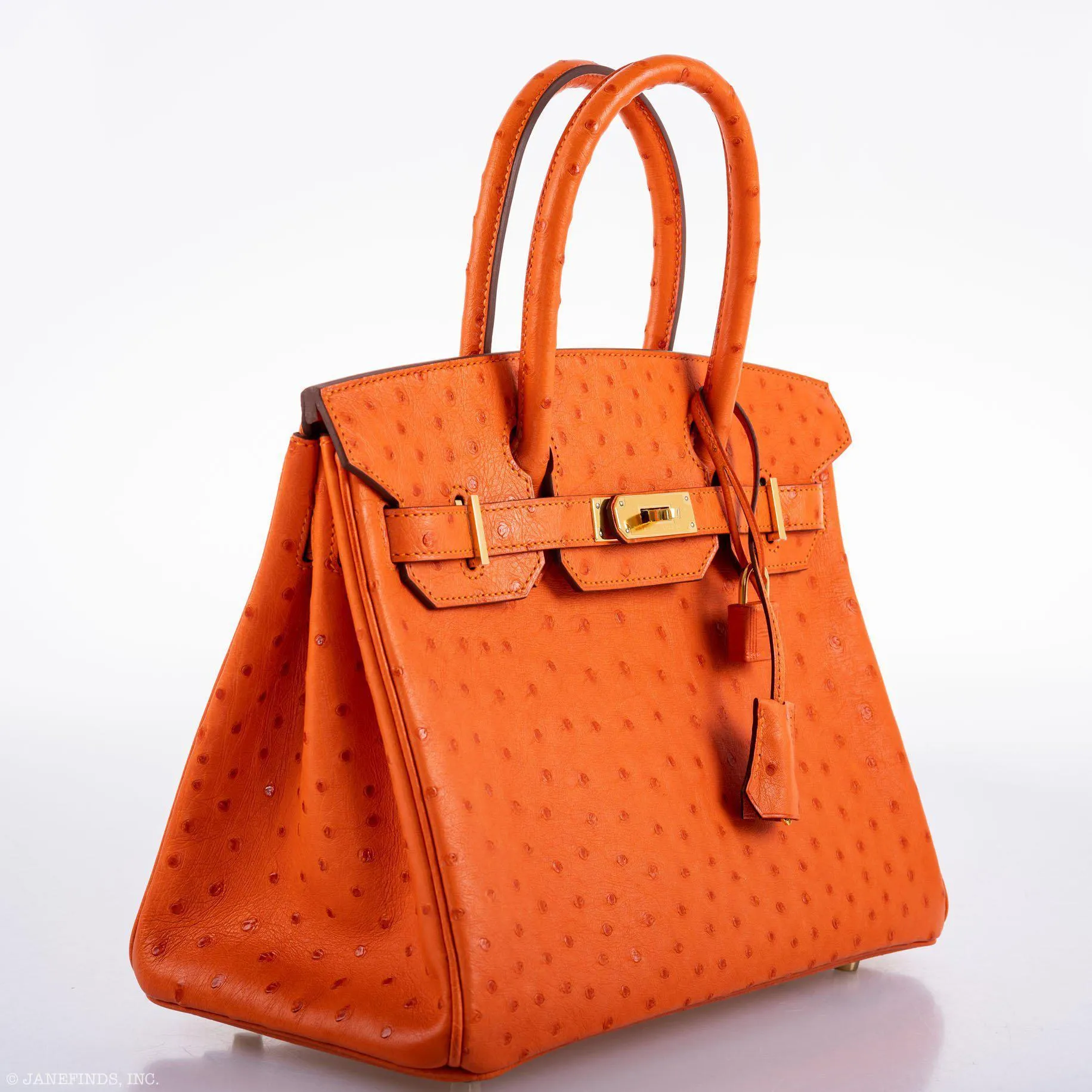 Hermes Birkin 30 Tangerine Ostrich with Gold Hardware - 2016, X