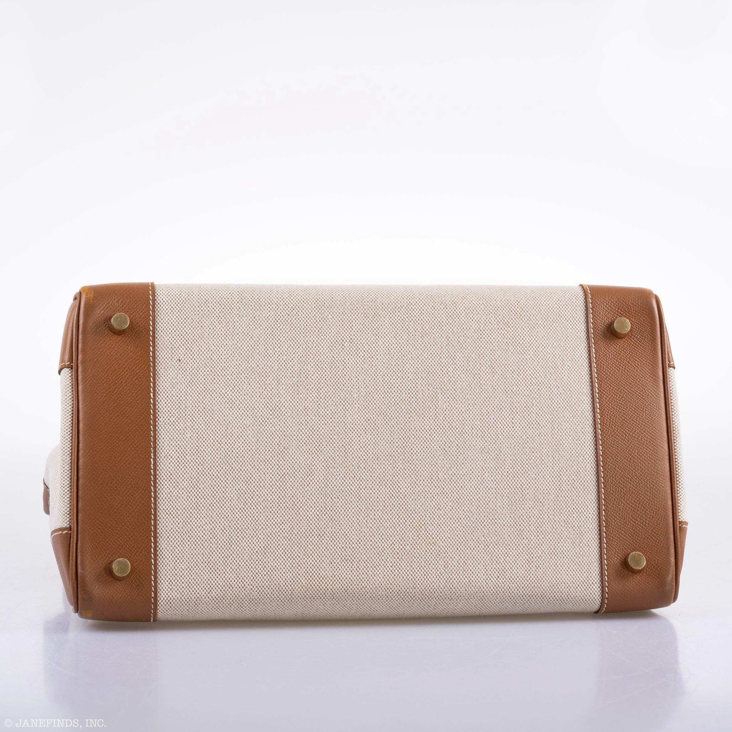 Hermes Birkin 35 Toile & Gold Epsom Gold Hardware