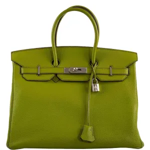 Hermes Birkin 35 Vert Anis Togo with Palladium Hardware - 2006, J Square