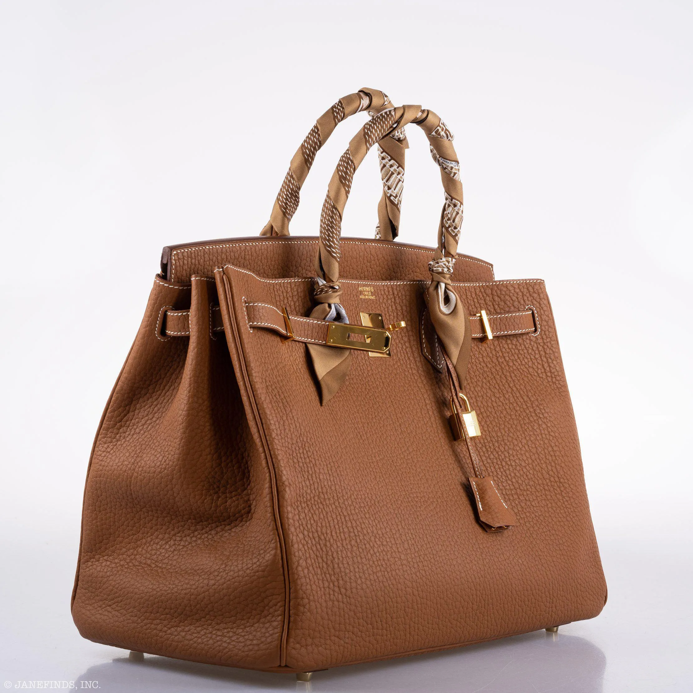 Hermes Birkin 40 Gold Fjord Leather Gold Hardware - Square L