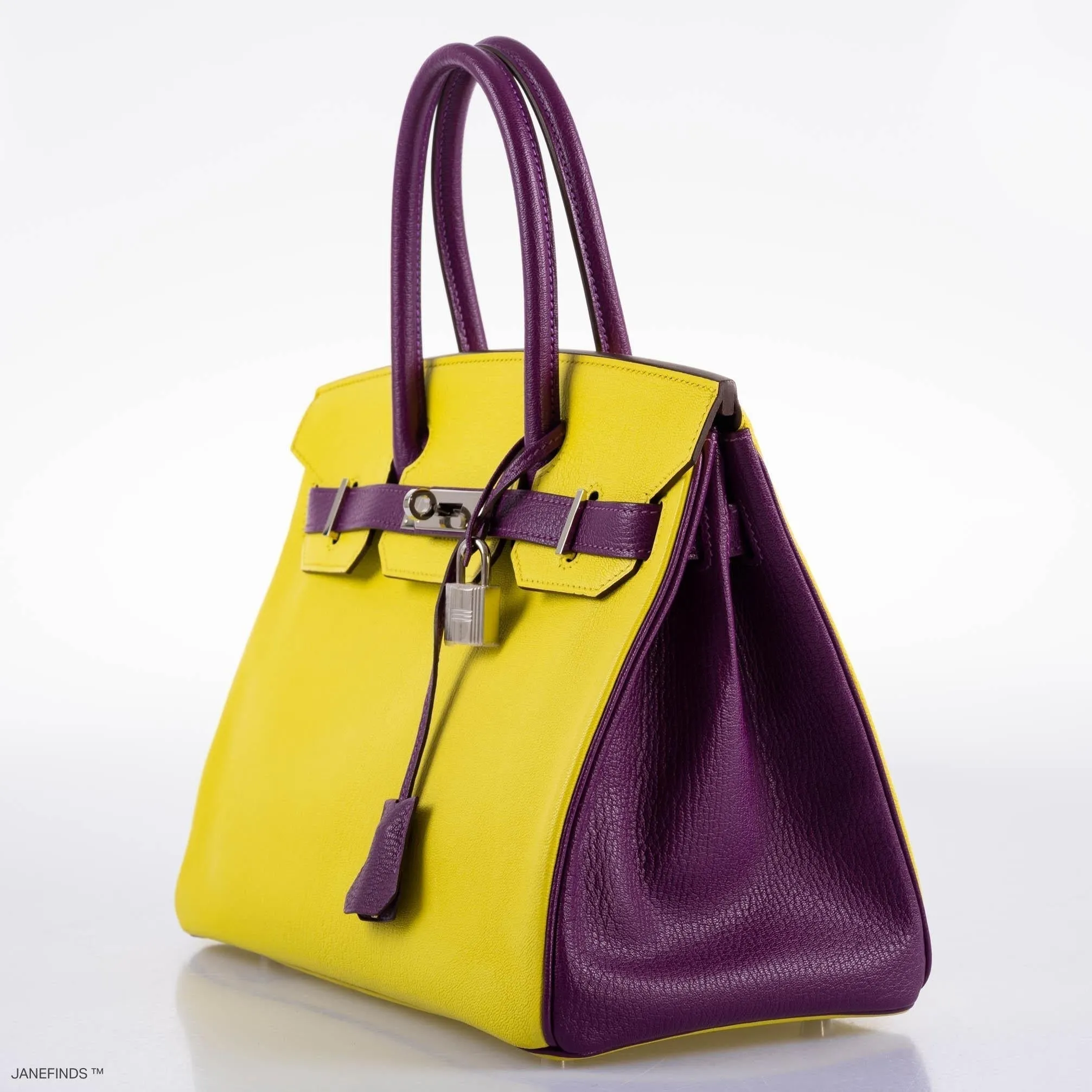 Hermes HSS Birkin 30 Lime & Anemone Chevre leather Gold Hardware - 2014, R Square