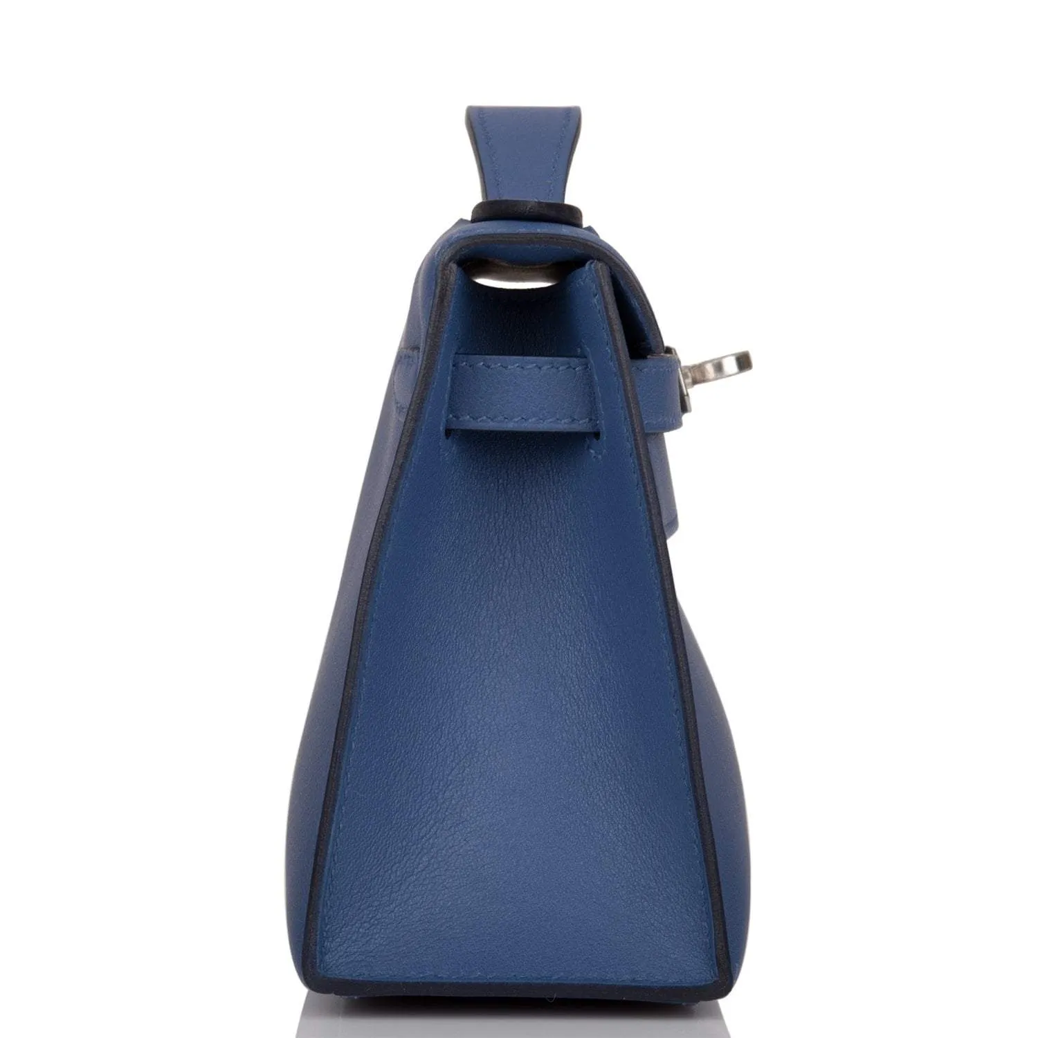 Hermes Kelly Pochette Blue Brighton Swift Palladium Hardware