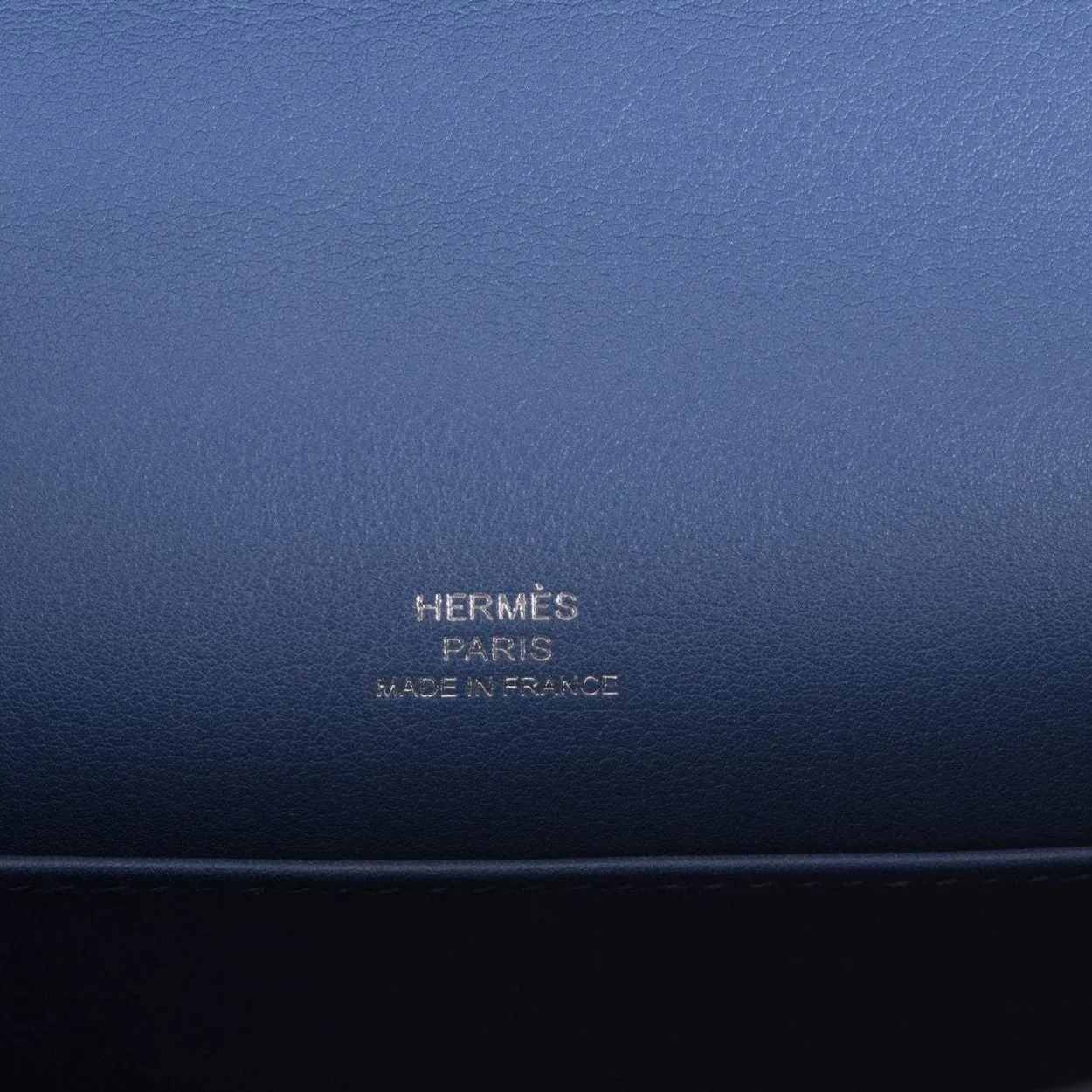 Hermes Kelly Pochette Blue Brighton Swift Palladium Hardware