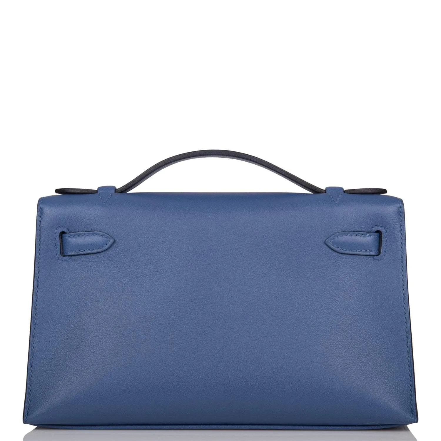 Hermes Kelly Pochette Blue Brighton Swift Palladium Hardware