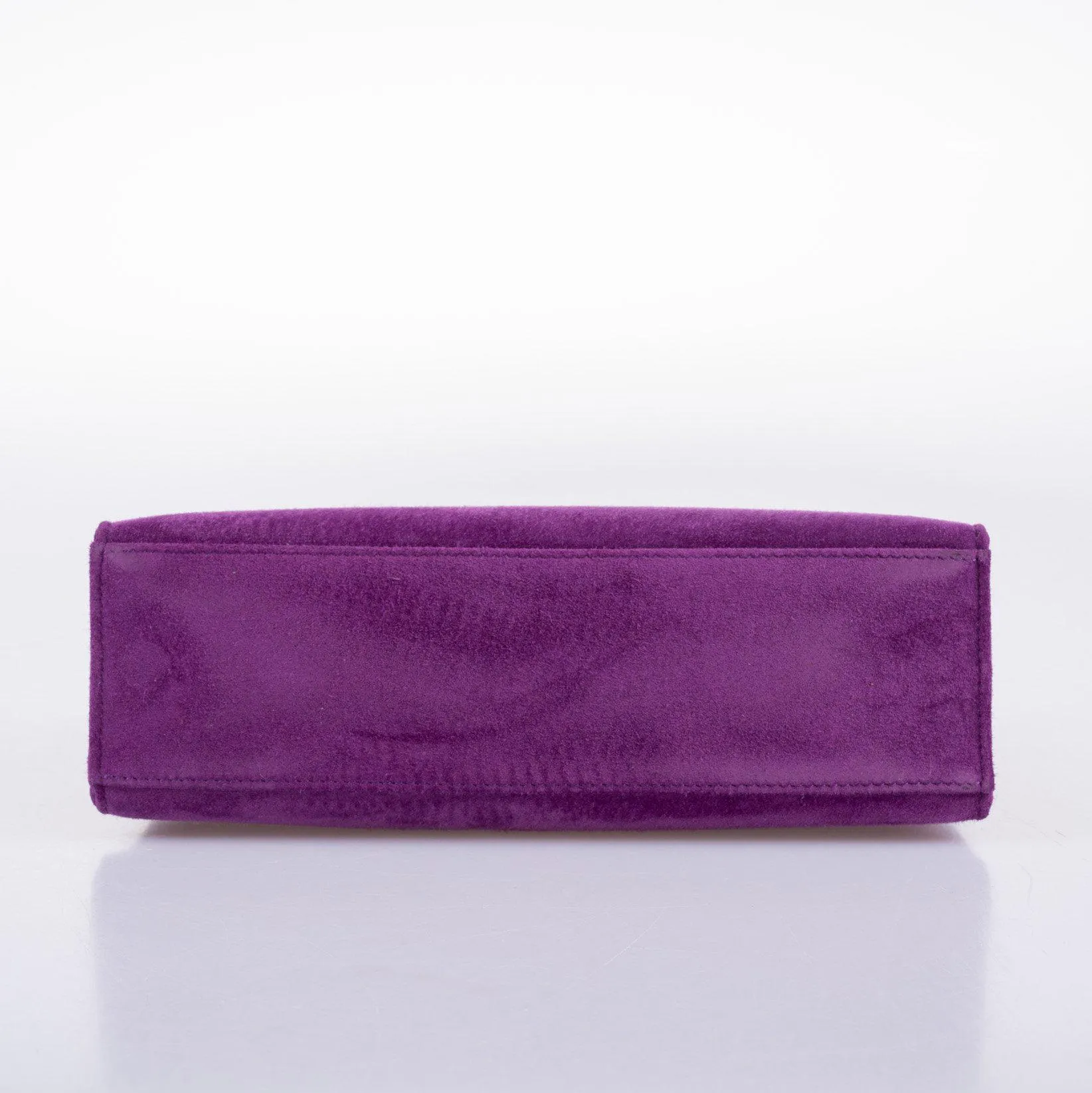 Hermes Kelly Pochette Violet Veau Doblis Suede Palladium Hardware - 2006, J Square
