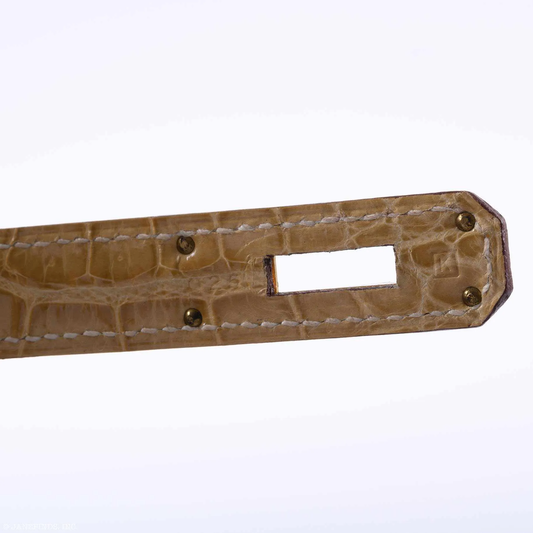 Hermès Kelly 32 Sellier Miel, Ficelle & Poussiere Porosus Crocodile Gold Hardware - 2007 Special Order