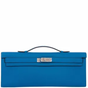 Hermès Kelly Cut Blue Izmir Epsom Palladium Hardware