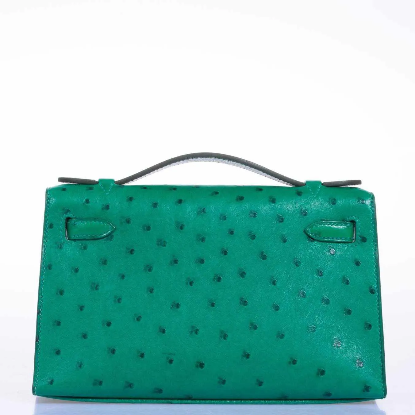 Hermès Kelly JPG Pochette Vert Vertigo Ostrich Gold Hardware