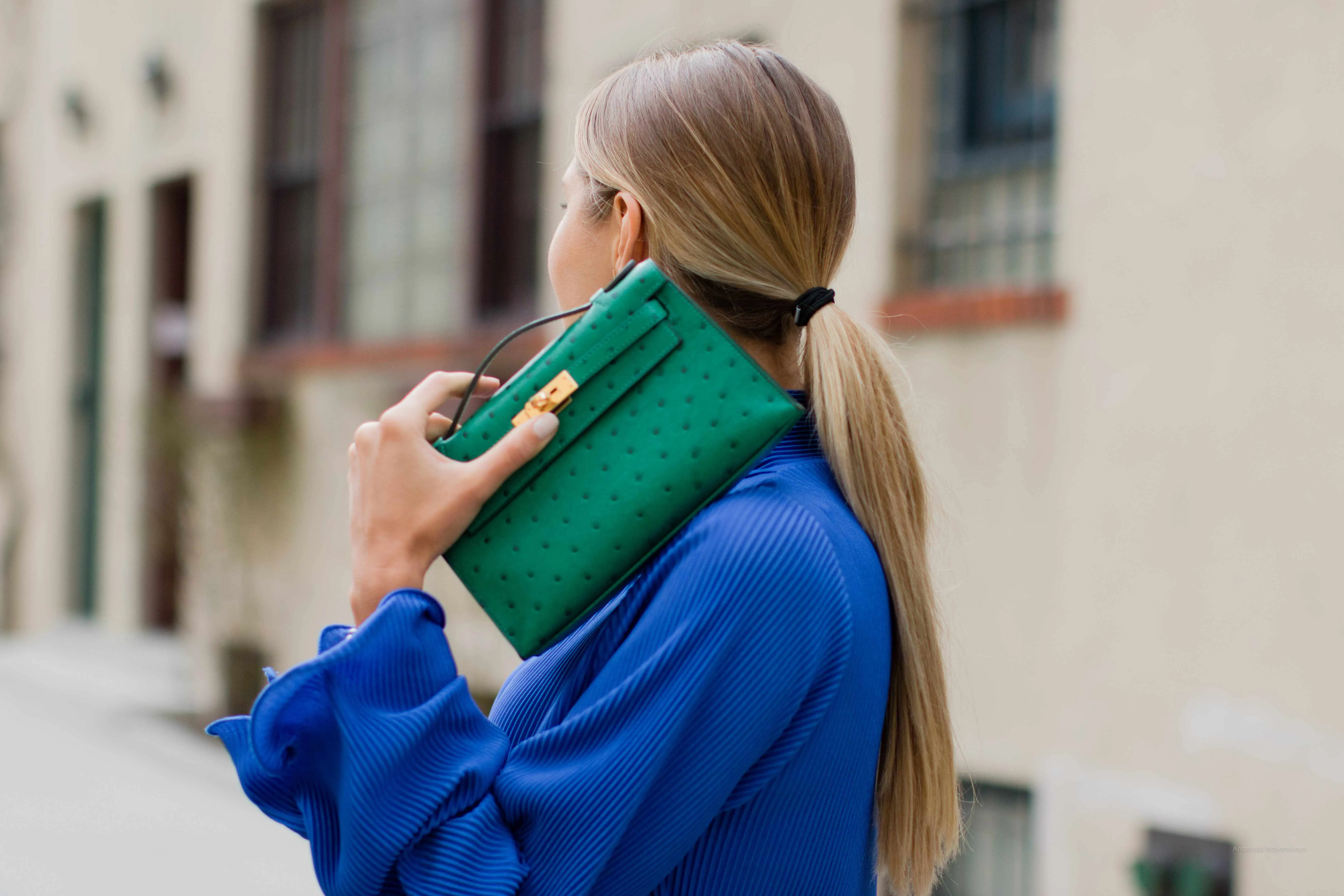 Hermès Kelly JPG Pochette Vert Vertigo Ostrich Gold Hardware