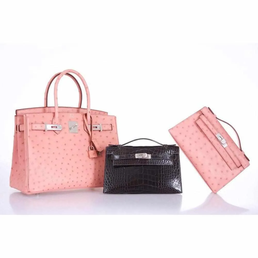 Hermès Kelly Pochette Graphite Alligator Palladium Hardware