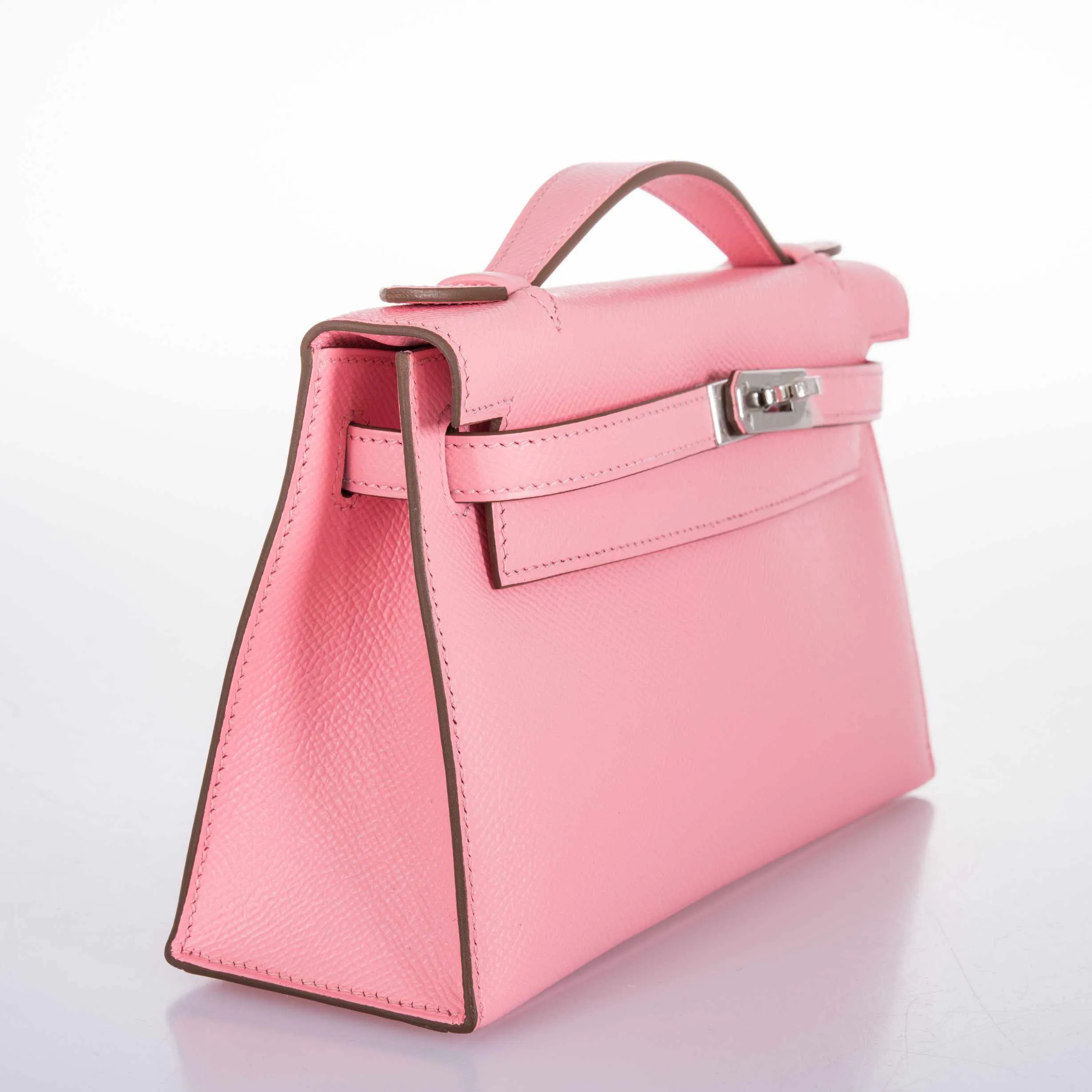 Hermès Kelly Pochette Rose Confetti Epsom Palladium Hardware