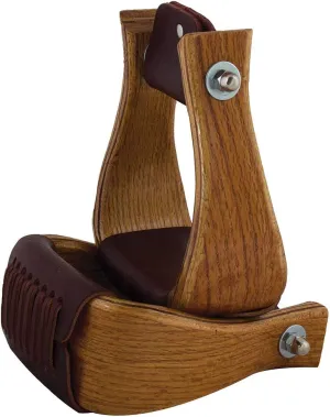 HILASON 4 Inch Oak Wood Horse Saddle Bell Stirrups