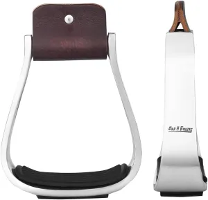 HILASON Aluminum Bell Stirrups Pair with Rubber Pad for Comfort and Sure Grip. Western Stirrups|Aluminum Stirrups|Leather Stirrups|Wooden Stirrups|Endurance Stirrups|Angled Stirrups|Padded Stirrups