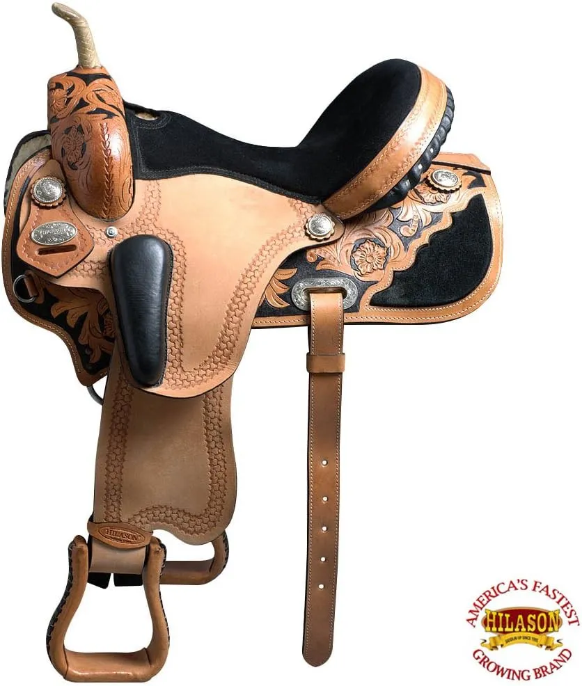 HILASON Flex Tree Western Horse Saddle American Leather Trail Barrel Racing by