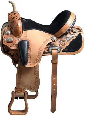 HILASON Flex Tree Western Horse Saddle American Leather Trail Barrel Racing by