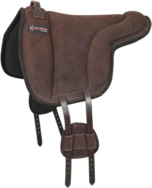 HILASON Horse Bareback Saddle Pad Anti Slip Base Suede Leather Brown