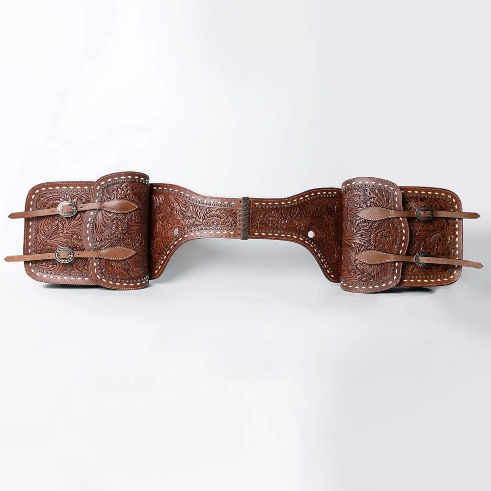 HILASON Soft Leather Horse Saddle Bag Brown | Equestrian Western Leather Saddle Bag | Adjustable Closure Saddle Bag