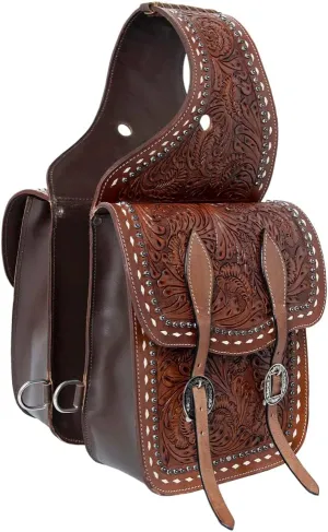 HILASON Soft Leather Horse Saddle Bag Brown | Equestrian Western Leather Saddle Bag | Adjustable Closure Saddle Bag