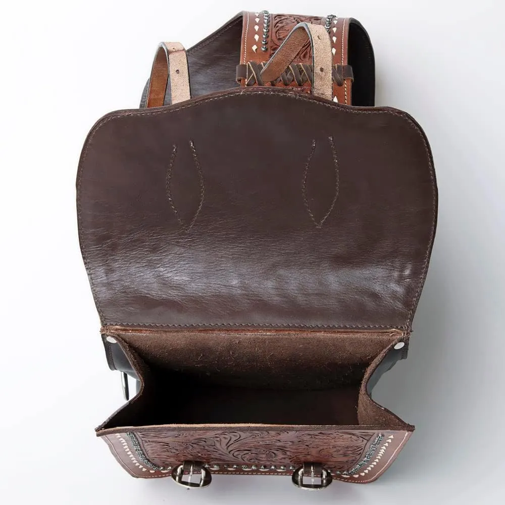 HILASON Soft Leather Horse Saddle Bag Brown | Equestrian Western Leather Saddle Bag | Adjustable Closure Saddle Bag
