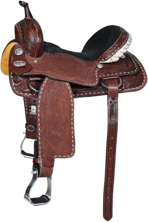 HILASON Western Horse Barrel Racing Saddle Trail American Leather | Western Saddle | Saddle for Horses | Barrel Racing Saddle