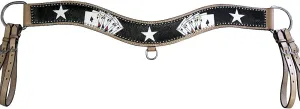 HILASON Western Horse Breast Collar American Leather Playing Card Painted