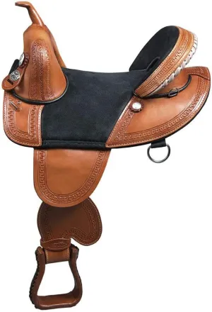 HILASON Western Treeless Trail Racing Genuine American Leather Saddle | Horse Saddle | Western Saddle | Treeless Saddle | Saddle for Horses | Horse Leather Saddle
