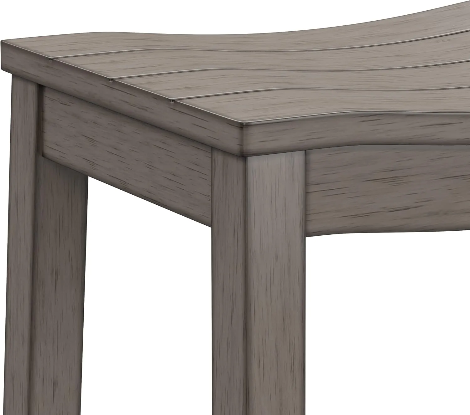 Hillsdale, Fiddler Wood Backless Counter Height Stool with Saddle-Style Seat, Aged Gray