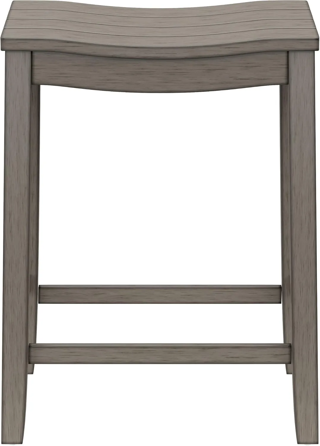 Hillsdale, Fiddler Wood Backless Counter Height Stool with Saddle-Style Seat, Aged Gray