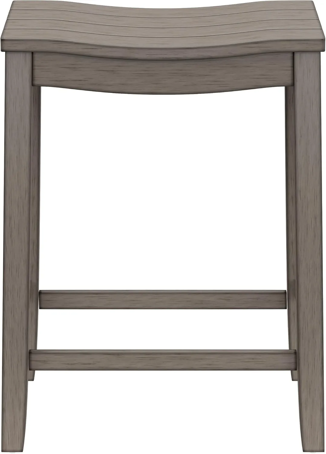 Hillsdale, Fiddler Wood Backless Counter Height Stool with Saddle-Style Seat, Aged Gray