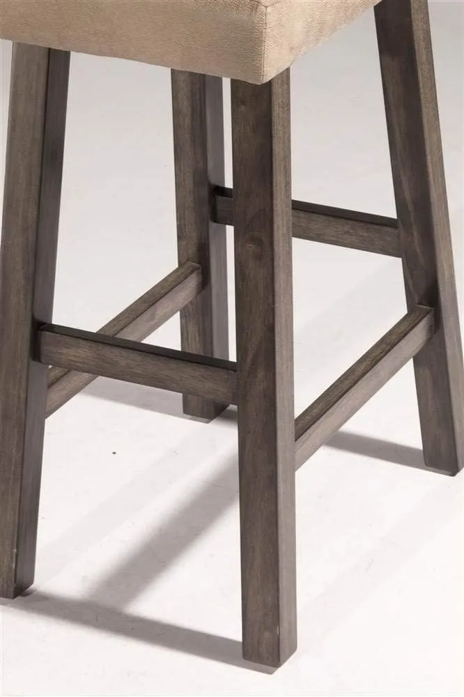 Hillsdale Furniture Saddle Backless, Rustic Gray Bar Stool