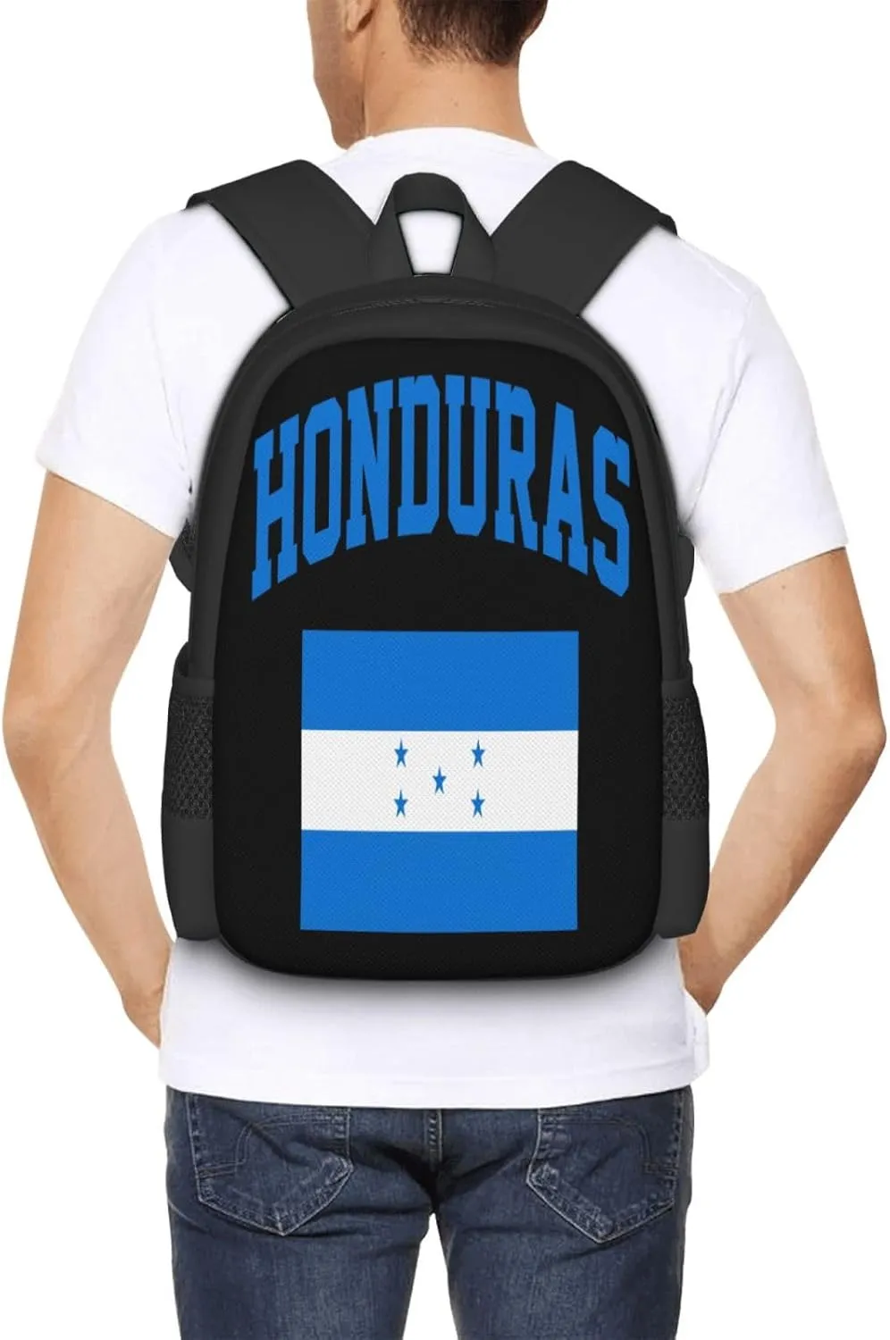Honduras Flag Casual Backpack Large Capacity Backpacks 15 Inch Laptop Back Pack Travel Rucksack Daypack Commuter Bags with Adjustable Strap for Camping