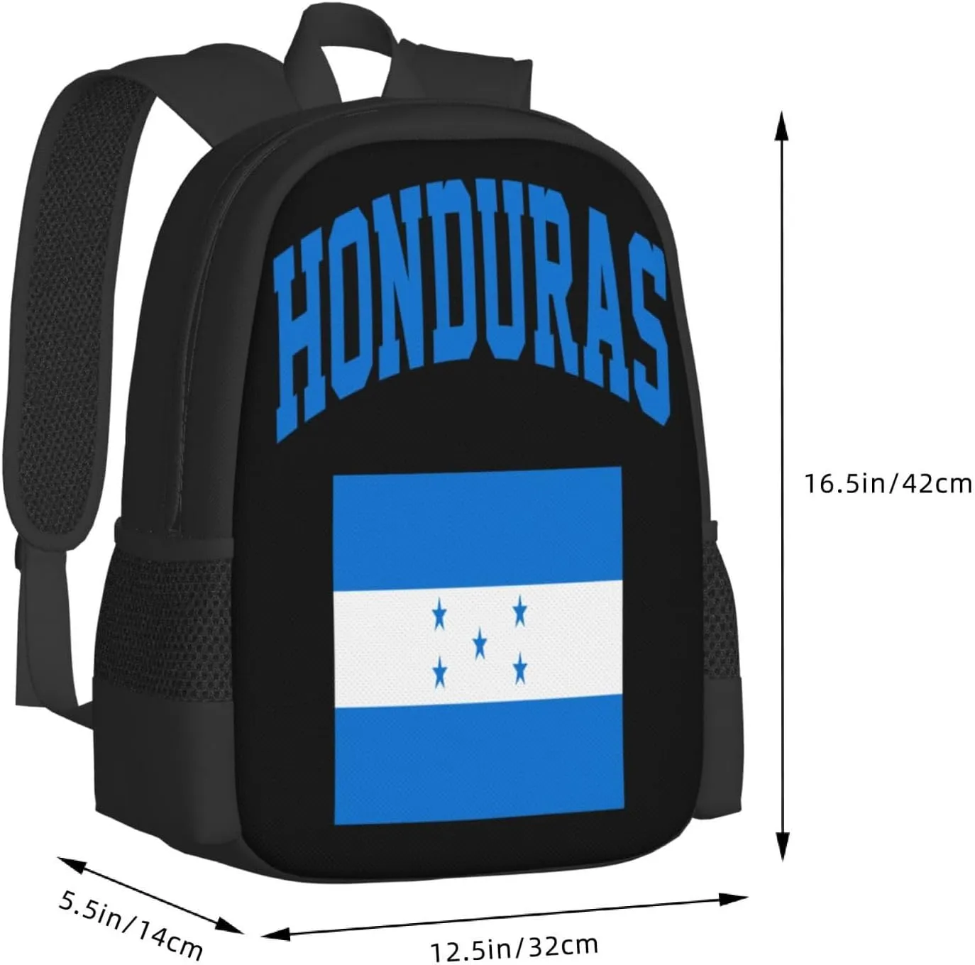 Honduras Flag Casual Backpack Large Capacity Backpacks 15 Inch Laptop Back Pack Travel Rucksack Daypack Commuter Bags with Adjustable Strap for Camping
