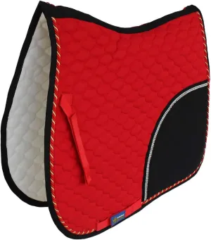 Horse Quilted English Saddle PAD Tack Trail Riding Red Black 72F11