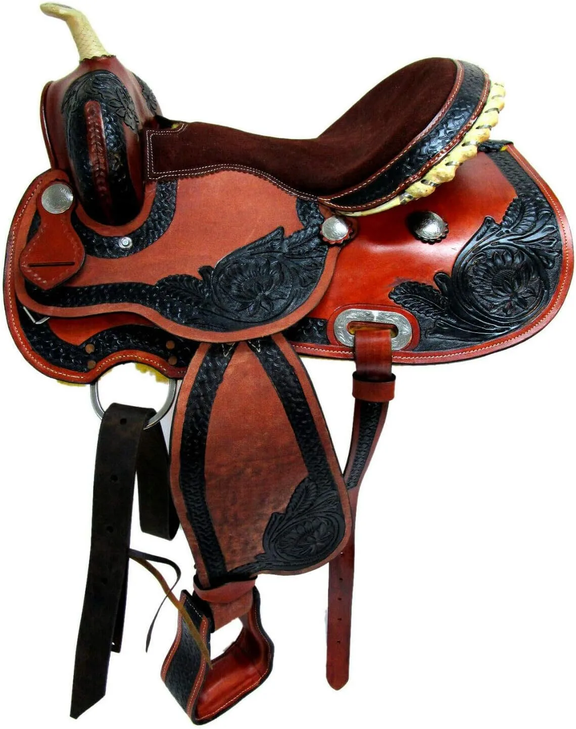 HUMAYL SADDLERY 8" inches Seat Pony Kids Miniature Children Horse Saddle Western Equestrian Trail Premium Quality Handmade Leather for Horse Riding and Best Horse Rider 8" inches Horse Saddle, PONY149