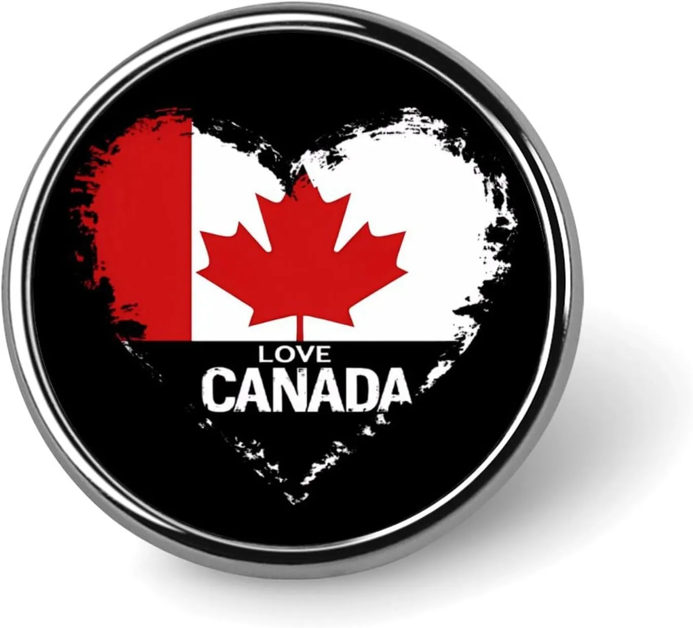 I Love Canada Round Lapel Tie Pins Funny Brooch Pin Button Badge Hat Clothes Accessories for Men Women