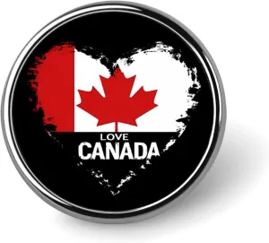 I Love Canada Round Lapel Tie Pins Funny Brooch Pin Button Badge Hat Clothes Accessories for Men Women