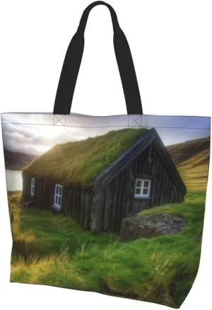 Iceland Hut printed Reusable Shoulder bag Shopping Bag Fashion Handbag