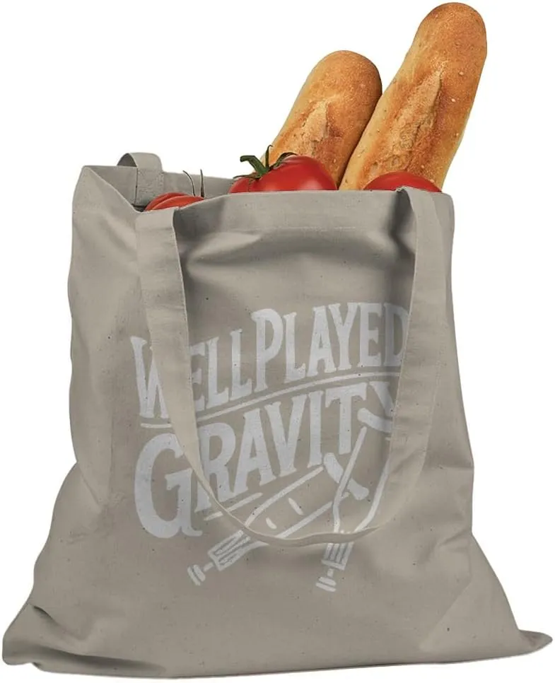Indica Plateau Well Played Gravity Funny Disability Cotton Canvas Tote Bag