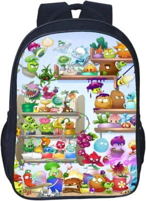 ISaikoy Anime Plants vs. Zombies Backpack Bookbag School Bag Shoulder Bag Messenger Bag Daypack Color B4