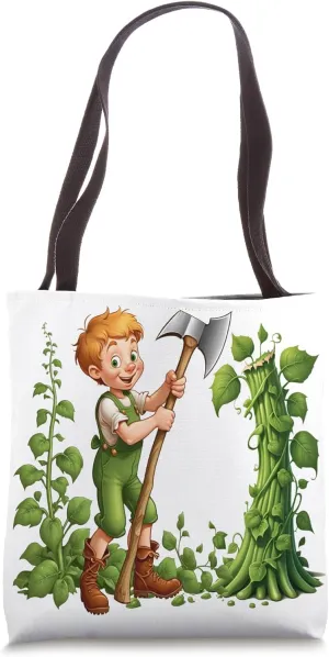 Jack and The Bean Stalk - Chopping Down The Giant Stem Tote Bag