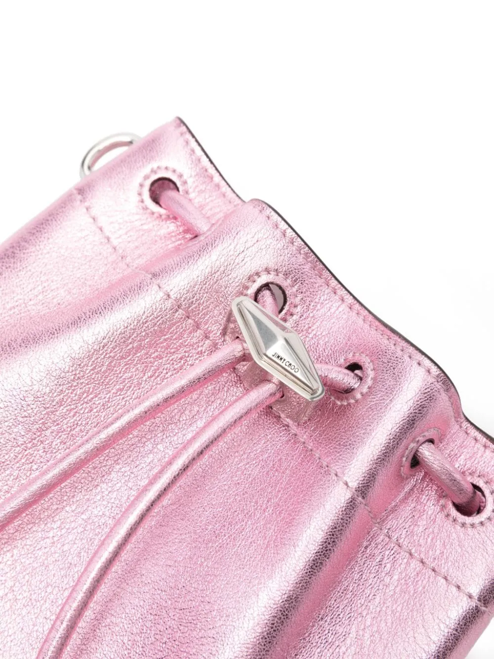 Jimmy Choo Bon Bon Metallic Leather Mini Bucket Bag