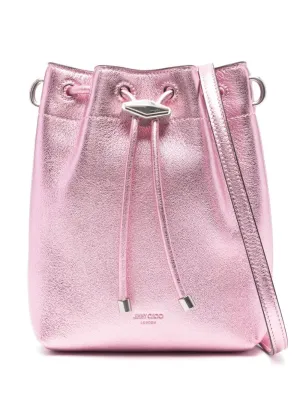 Jimmy Choo Bon Bon Metallic Leather Mini Bucket Bag